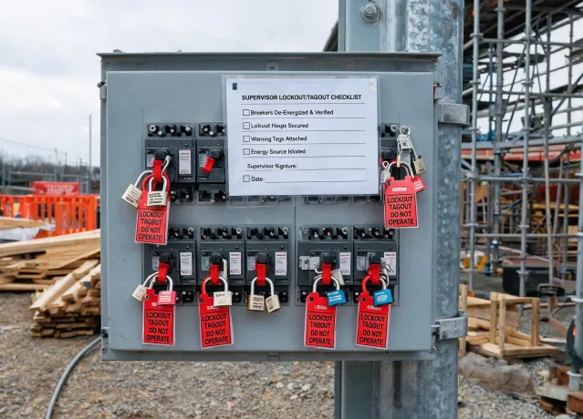 Construction temporary power lockout bundle