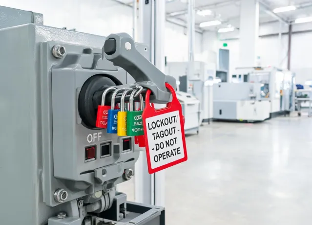 Manufacturing machine lockout package